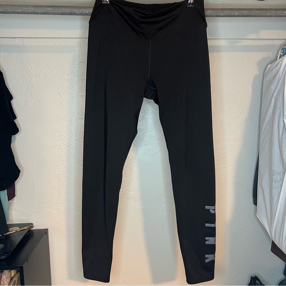 Victoria’s Secret PINK Black High Rise Cozy Leggings Sz Med